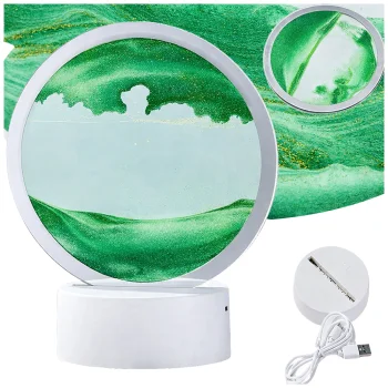 3D Kustīgo smilšu LED galda lampa USB, RGB
