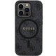 Guess 4G kolekcijas ādas telefona vāciņš ar metāla logotipu MagSafe iPhone 15 Pro Max - melns | Collection Leather...
