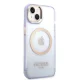 Чехол Guess для iPhone 14 Gold Outline Translucent MagSafe Фиолетовый