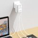 Dudao A65Pro 65 W ceļojumu adapteris EU / US / JP / AUS / UK ar 2x USB-C un 2x USB-A – balts