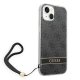Чехол Guess 4G Print Strap для iPhone 14 Plus, черный