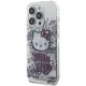 Hello Kitty iPhone 14 Pro Case IML Kitty On Bricks Graffiti, White