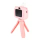 Bērnu digitālais fotoaparāts ar statīvu Vienradzis, 1080P, 8GB, rozā