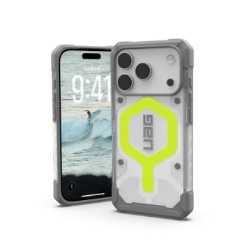 Чехол UAG Pathfinder Clear MagSafe для iPhone 17 Pro – неоново-серый