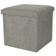 Saliekams Pufs Kaste ar Uzglabāšanas Nodalījumu, Pelēks | Folding Ottoman Padded Stool Storage Box