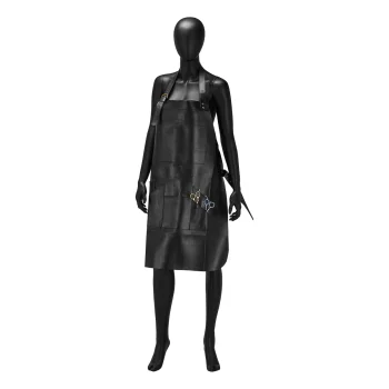 Фартук парикмахера Activeshop K-508 из экокожи, черный