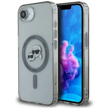 Karl Lagerfeld IML Metal Karl & Choupette MagSafe vāciņš iPhone 16e, melns