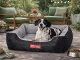 Soft Velour Dog Bed, Rectangular, 65x55 cm, Grey