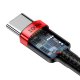 Baseus Cafule Cable USB Type C to USB Type C 100W 2m, Black / Red | Lādētājvads Datu Pārraides Kabelis