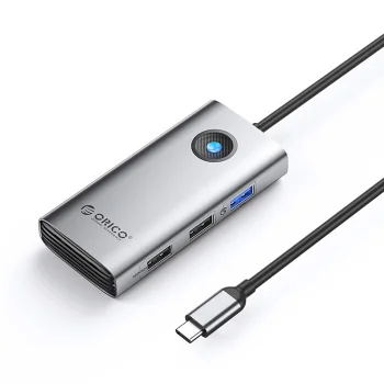 USB-C Хаб Orico PW11-5P (1x USB-A 3.0, 2x USB-A 2.0, 1x USB-C PD, 1x HDMI), Серый
