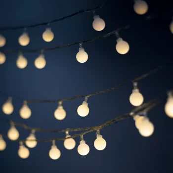 Forever Light SFB61 Solārā LED virtene Piena Bumbiņas 6,5m Silti Balta
