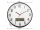 Sienas pulkstenis liels kluss 30cm apaļš rādītājs datums temperatūra koksne | Wall clock large silent round...