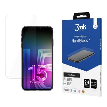Apple iPhone 15 6.1'' HardGlass Telefona Aizsargstikls | 3MK HardGlass Tempered Glass Screen Protector