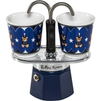 Bialetti MINI Express Joyful Memories espresso komplekts, zils/sudraba