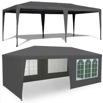 Садовый шатер павильон 3x6 м MultiGarden 6 стенок, серый