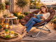 Folding Moon Chair for Camping and Garden, Brown