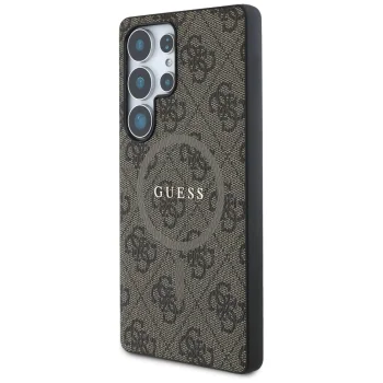 Guess Leather 4G Colored Ring MagSafe vāciņš Samsung Galaxy S25 Ultra, brūns