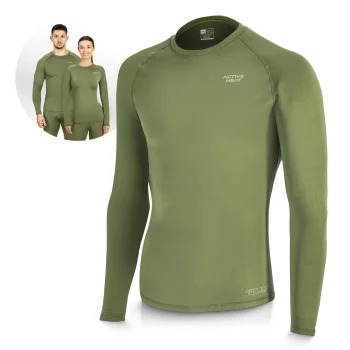 Терморубашка унисекс 4Fizjo с длинным рукавом, зеленая, XXL