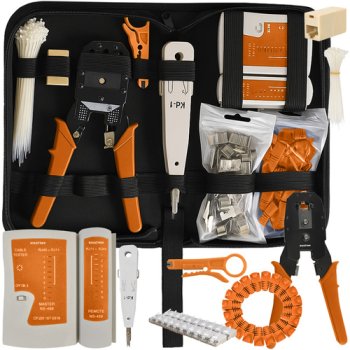 Bigstren 25834 RJ45 / RJ11 Cable Tester and Network Tool Kit, 145 pcs