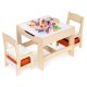 Ecotoys ZKC-1C bērnu mēbeļu komplekts ar tāfeli (galds un 2 krēsli)