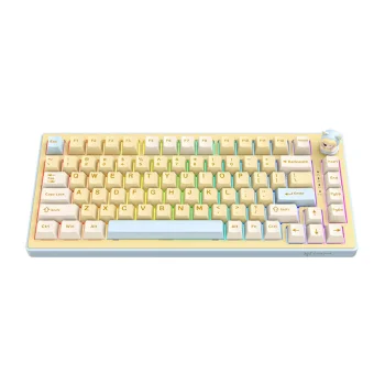 Bezvadu spēļu tastatūra Onikuma MT707 RGB, Hot-Swap, dzeltena