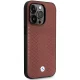 BMW Leather Diamond Pattern vāciņš Apple iPhone 14 Pro, Burgundijas
