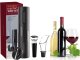 Electric Corkscrew Including Foil Cutter, Wine Pourer and Stopper / Wine Opener Accessory Set, Black