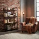 Стеллаж в стиле лофт ModernHome S-04A, 4 полки, металлический каркас