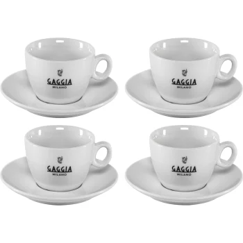 Набор чашек для капучино Gaggia Milano (4 шт. с блюдцами), белый
