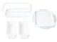 Fridge Organizer with 2 Drainer Baskets Food Storage Container, Clear