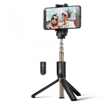 BlitzWolf BW-BS3 Fully Folding Saliekams Selfiju Kāts Nūja + Tripods ar Bluetooth, Melns | Selfie Stick + Tripod with...