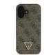 Guess Ādas 4G Triangle Strass MagSafe futrālis iPhone 16 - brūns | Leather case for brown