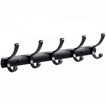 Sienas drēbju pakaramais, melns