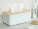 Коробка для салфеток с бамбуком 21 x 13 x 10 см, белая