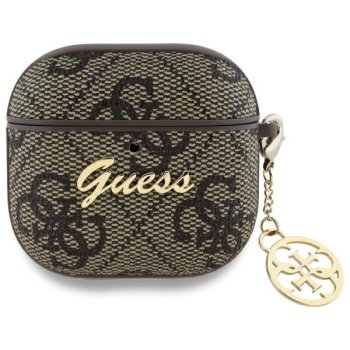 Чехол Guess 4G Charm Collection для AirPods 4 коричневый