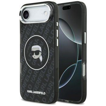 Karl Lagerfeld IML Head Logo MagSafe vāciņš iPhone 17 Air - melns | Phone Case Cover Black