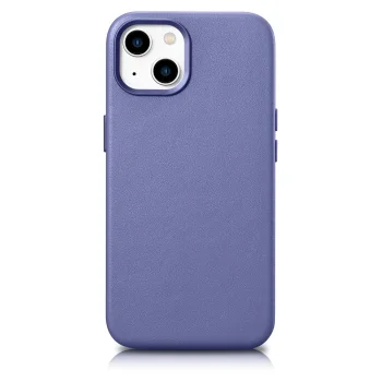 iCarer dabīgās ādas vāciņš iPhone 14 Plus ar MagSafe, Light Purple