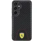 Ferrari Samsung Galaxy S24 Case Carbon Stitched Bottom, Black