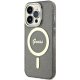 Чехол Guess для iPhone 14 Pro Max IML Glitter Gold MagSafe, черный
