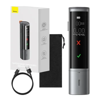 Baseus SafeJourney Pro Алкотестер и Дисплеем, Чёрный | Breathalyzer Alcohol Tester with Display