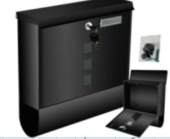 Black Mailbox for Letters and Newspapers