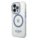 Guess Metal Outline MagSafe vāciņš iPhone 14 Pro - zils