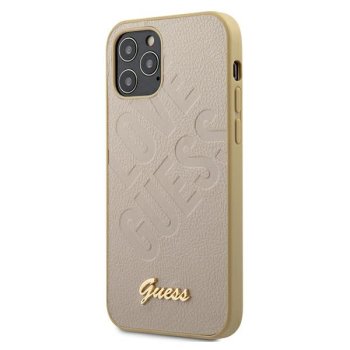 Guess GUHCP12LPUILGLG iPhone 12 Pro Max 6,7" zelta/zelta krāsas cietais futrālis Iridescent Love Script Gold...