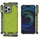 Vāciņš iPhone 13 Pro Max ar Honeycomb dizainu un TPU apmali, zaļš
