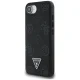 Guess Grained Hot Stamp Peony Triangle Logo MagSafe vāciņš iPhone 16e, Melns
