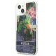 Apple iPhone 13 mini 5.4\'\' Guess Flower Liquid Glitter Case Cover (GUHCP13SLFLSB), Blue