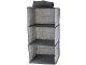 Hanging Wardrobe Organizer with 3 Shelves, 30x30x60 cm, Grey