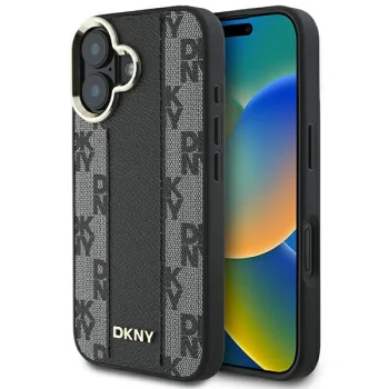 Чехол DKNY для iPhone 16 Plus Checkered Pattern MagSafe, черный