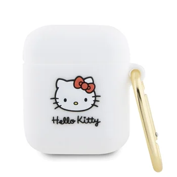 Чехол Hello Kitty для AirPods 1 / 2 Silicone 3D Kitty Head, белый