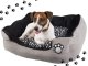 Plush Pet Bed with Removable Cushion, 60x50 cm, Grey/Black